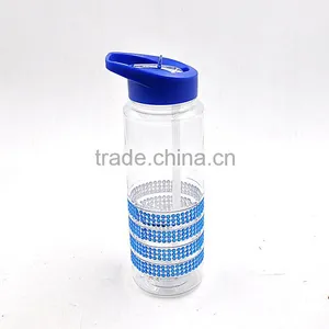 BPA Free Straw Bottle Plastic Diamante Sport Water Bottle thumbnail-5