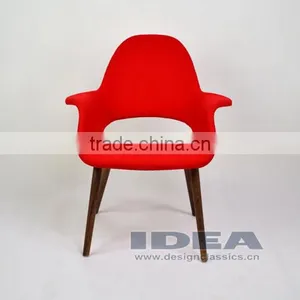 Replica Eero Saarinen Organic Chair - Red Fabric thumbnail-2