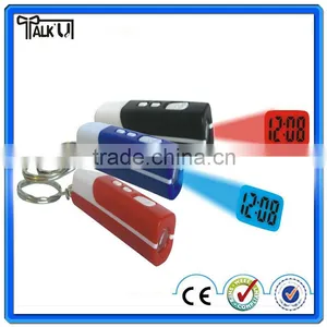 Novelty Design Easy Carry Portable Mini Digital Lcd Projector Keychain Clock thumbnail-2