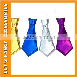 Laser Colours Party Plastic Elastic Necktie Neckwear thumbnail-2