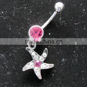 Star Belly Ring With Stone thumbnail-1