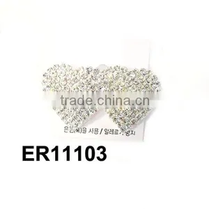 Wholesale Cute Glitter Crystal Airplane Stud Earrings Girls Ladies Woman thumbnail-6