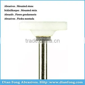W-02 HP Shank Wheel Shaped Aluminum Oxide Maded Fine Grit White Mounted Stone Abrasive Stones thumbnail-1