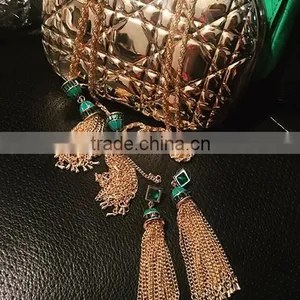 New Bohemia Gypsy Fashion Style Nightclub Style Turquoise Tassel Long Dangle Earrings thumbnail-2