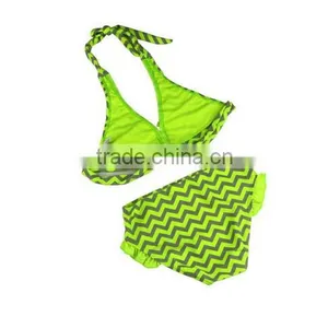 2016 Brand Baby Blue Strings Girls Swimsuit Print Bikini thumbnail-4