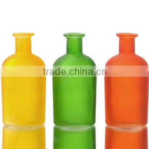 Small Cute Frosted Colored Glass Vase thumbnail-1