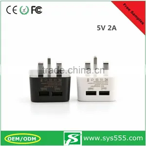 CE RoHS Approved UK Plug Dual USB Charger For Phone thumbnail-1