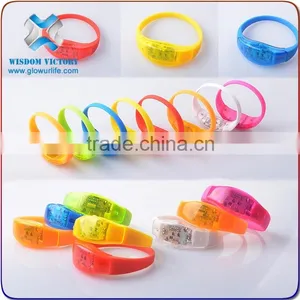 2016 Hot Promotional Flashing Brightness LED Bracelet With LOGO,silicon Led Bracelet thumbnail-4