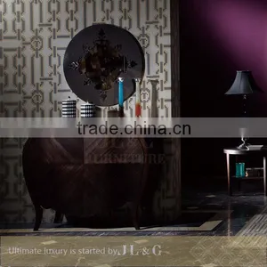 AB06-01 Antique Round Mirror Dresser Mirror Delicate Sculpture for Luxury Bedroom Sets-JLC Luxury Home Furniture thumbnail-3