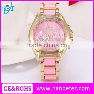 2015 Wholesale Men Top Branded Golden Case Geneva Platinum Watches With Low Price thumbnail-1