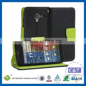 C&T Wallet Flip PU Folio Leather Cover Case Stand for Motorola Moto X thumbnail-4