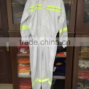 White Coverall With Reflective Tapes 200D Oxford/PVC Coating thumbnail-3