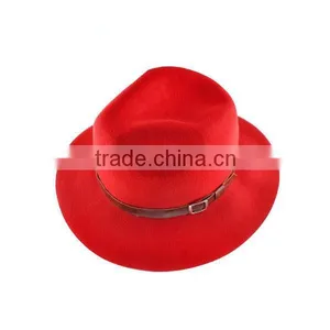 Ladies Red Wool Felt Hat thumbnail-1