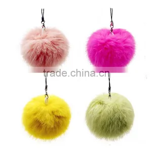 Colorful Rabbit Fur Ball Keychain thumbnail-3