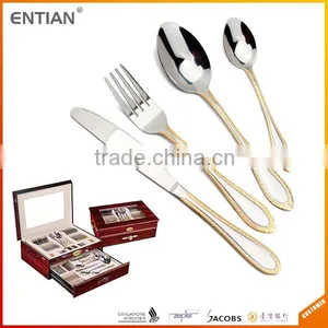 Dinnerware Set Gold Plated Flatware 72 Pcs Gottinghen Cutlery Set thumbnail-1