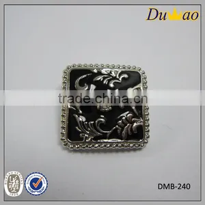 Silver Flatback Surface Pattern Enamel Metal Button Sleeve/shirt Button thumbnail-2