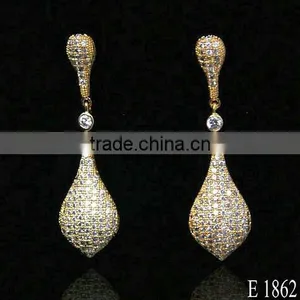 Seoul Stone Jewelry Cubic Zirconia Earrings Gold and Rhodium Plated Cheap Earring thumbnail-3
