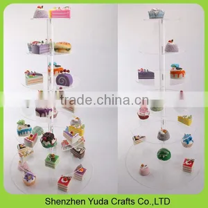 Fancy 5 Tier Round Wedding Cake Stand Clear Plexiglass Cake Stand for Wedding Decorations thumbnail-3