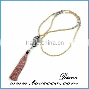 Blue Stones Charms New Design Long Necklace Jewelry thumbnail-6