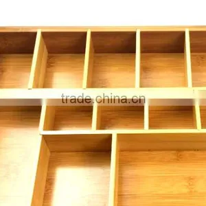 BH012 Rmovable Bamboo Adjustable Cutlery Drawer Organizer thumbnail-4