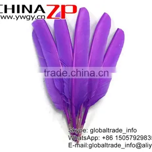 CHINAZP Imitation Eagle Plume Bulk Dyed Lavender Turkey Pointers Quill Large Feathers for Fashion Decorations thumbnail-2