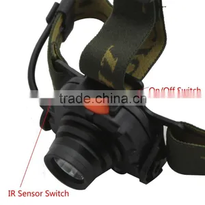 100M Distance Head Lamp 3* AAA Battery 900 Lumens LED Lamp IR Sensor Headlight Headlamp Lantern Flashlight Outdoor Camping thumbnail-4