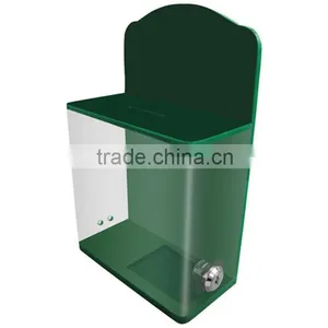 Wholesale Acrylic Green Donation Boxes thumbnail-1