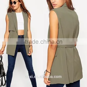 Plain Dyed Belt Waist Simple Style Fashioal Girl Charming Coat thumbnail-1