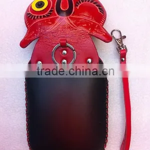 High Quality Genuine Leathter Coin Purse Owl Face Animal Leather Coin Purse, Coin Case thumbnail-5