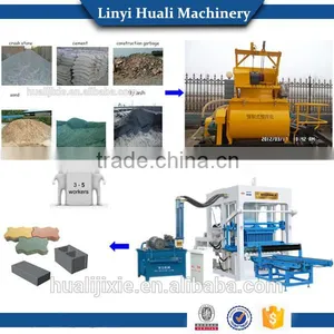 Automatic Hydraulic Concrete Cement Block/Brick Making Machine/Small Concrete Interlocking Paver Block Making Machine thumbnail-4