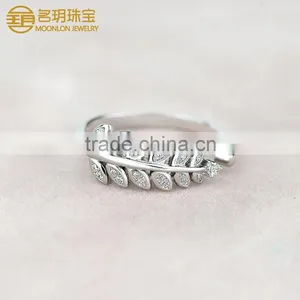 Factory Directly Wholesale 925 Sterling Silver Lucky Leaves Gemstone Rings thumbnail-3