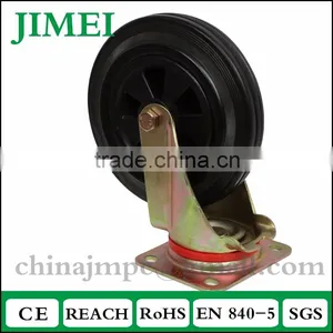8" Dustbin Caster Rubber Wheel Brake Waste Bin Caster 200mm thumbnail-2