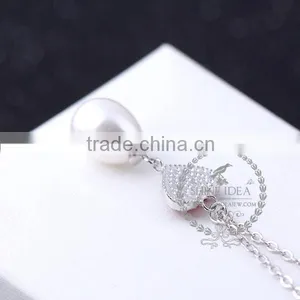 925 Sterling Silver Red Lover's Heat Pearl Necklace Fashion Women Necklace Jewelry Supplies 6360478 thumbnail-3