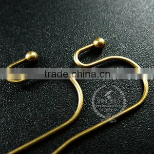 12*21mm Vintage Brass Plated Bronze Kidney Earrings Hoop DIY Jewelry Findings Supplies 1701064 thumbnail-2