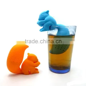 3D Custom Cartoon Design Squirrel Shaped Tea Strainer Silicone thumbnail-4
