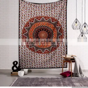 Bedspread Bed Cover Twin Size Indian Cotton Mandala Tapestry thumbnail-1