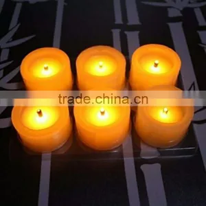 Flameless Paraffin Yellow Amber Flickering Wax Candles With Timer LED Battery Powered Candles thumbnail-6