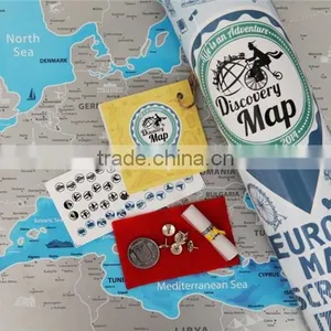 Detailed Europe Map With Scratch off Stickers Large Size Tube Packaging thumbnail-6