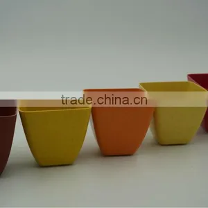 2016 Hot Sale Eco Bamboo Fiber Mini Flower Pot thumbnail-3