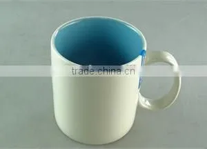 Cheap Stock 400ml Ceramic Stoneware Two-tone Square Colorful Coffee Cup Mug Wholesale thumbnail-2