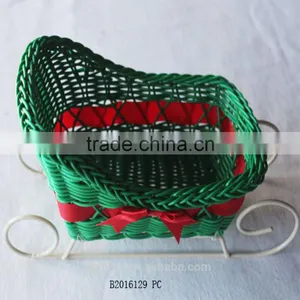 Handmade Woven Miniature Baby Carriage Basket thumbnail-1