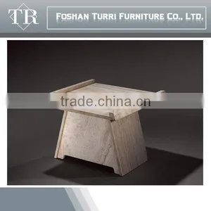 Modern Square Travertine With Tempered Glass Surface Center Table thumbnail-4