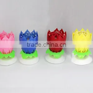 the Most Popular Happy MUSIC Birthday Lotus Flower Candle Export in 2015 thumbnail-3