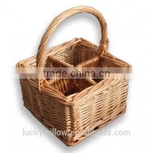 Willow Drinks Baskets, ,Glass Divider Basket,wicke Bottle Carrier Basket thumbnail-1