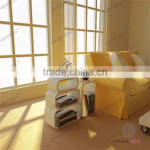Wood Square Wall Mount Cube Shelf Decorative Wall Decoration Wooden Fish thumbnail-1