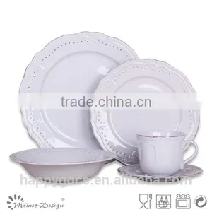 Embossed Solid Color 16pcs Dinnerware Set thumbnail-5
