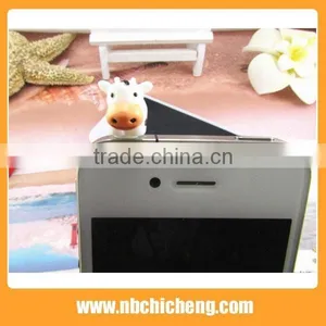 PVC Cute Anti Dust Plug Hot Selling Mobile Phone Cow Dust Plug Phone Dust Plug thumbnail-2