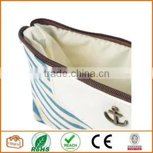 Canvas Navy Style Pen Pencil Case Cellphone Coin Cosmetic Makeup Bag Pouch Purse,Light Blue thumbnail-3