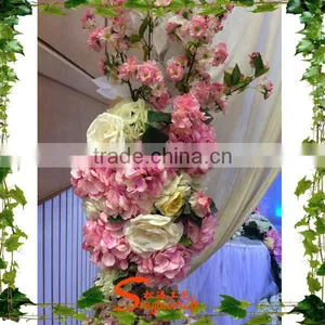 Songtao Design Various Artificial Distributor Flower Pink & Whiten Sakura Wedding Stage Decoration thumbnail-5
