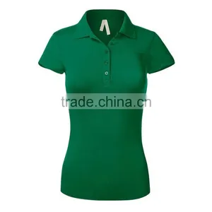Good Quality Work Wear Design Sport Gym Clothes Heather Grey Gray Women Short Sleeve Cotton Polo Shirt Design With Combination thumbnail-6